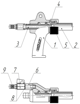 Схема пескоструйного пистолета